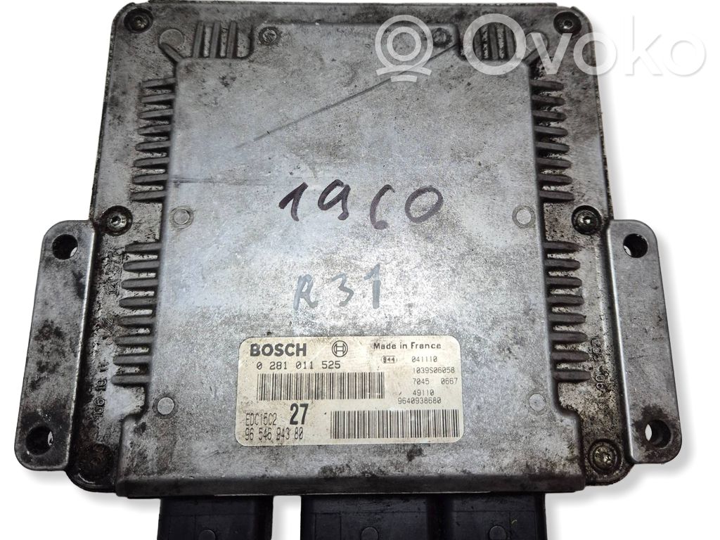 Engine control unit/module   0281011525,9654694380,9640938680