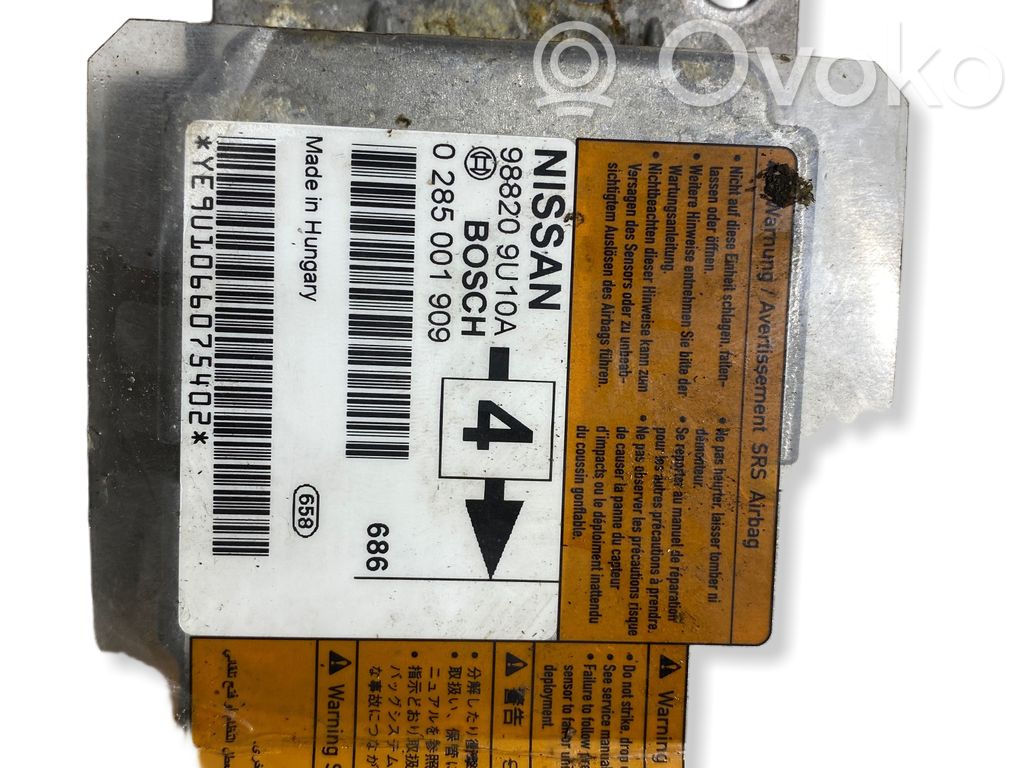 Airbag control unit/module   988209U10A,0285001909,901066075