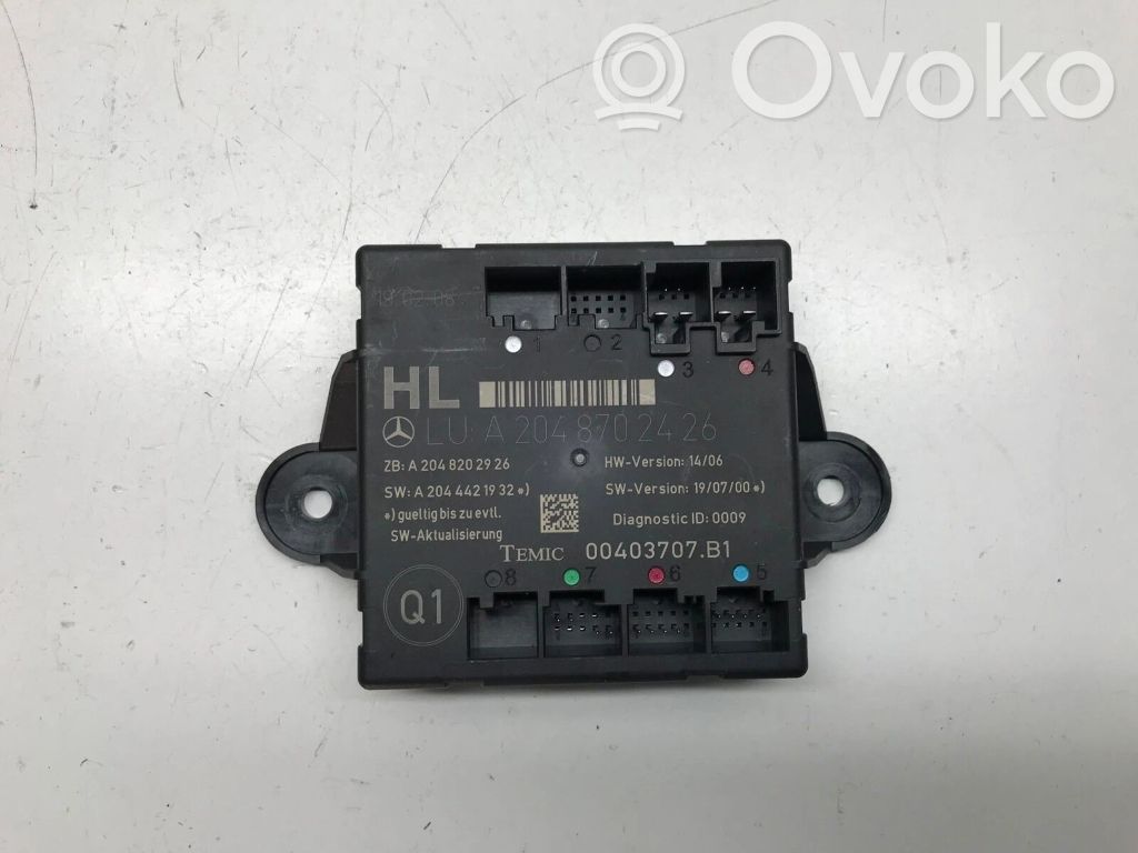 Mercedes-Benz C W204 Unité de commande module de porte 