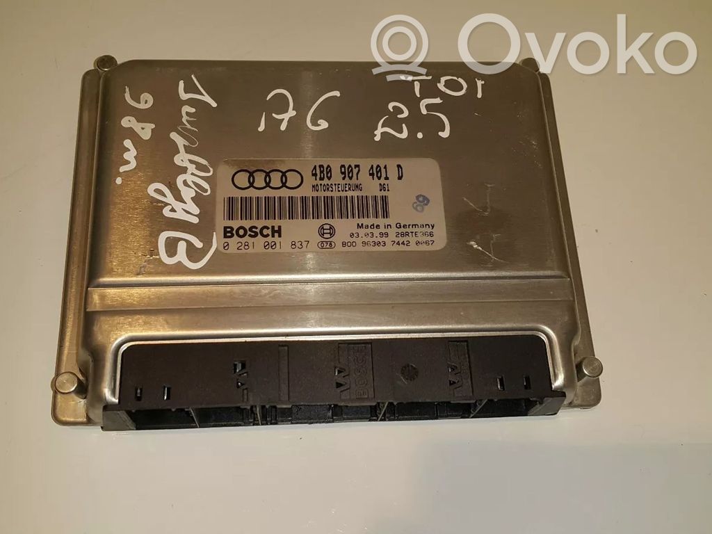 Audi A6 S6 C5 4B Moottorin ohjainlaite/moduuli 