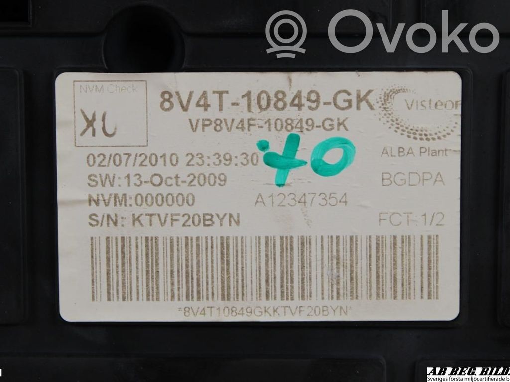 Geschwindigkeitsmesser Cockpit   VP8V4F10849GK,8V4T10849GK