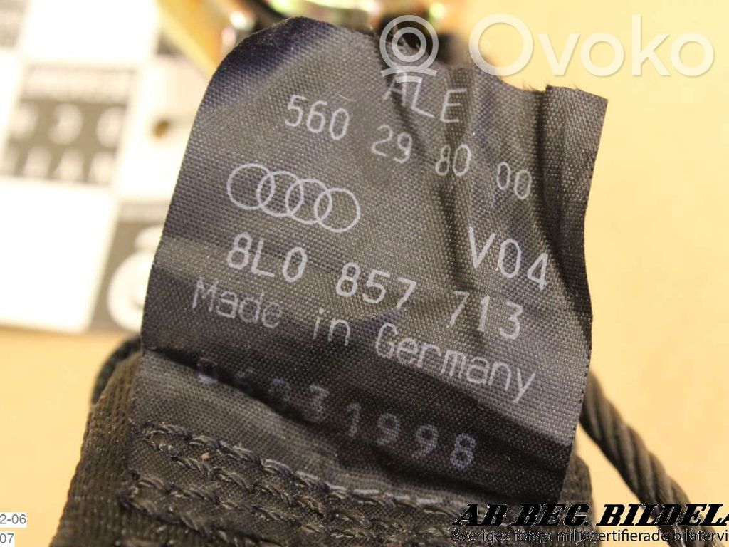 Audi A3 S3 8L Ceinture de sécurité arrière centrale (siège)
