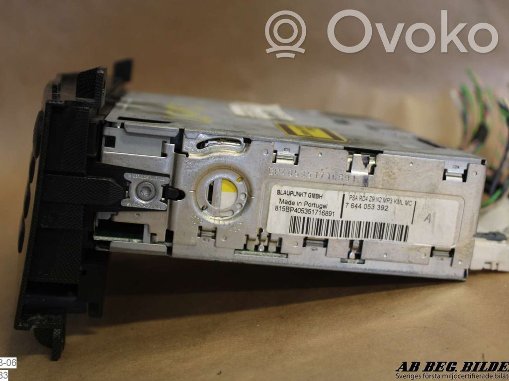 Peugeot 607 Radio/CD/DVD/GPS-pääyksikkö 