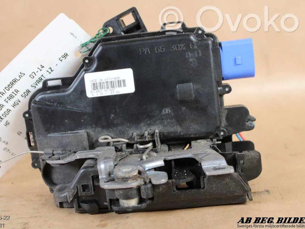 Skoda Fabia Mk2 (5J) Serrure de porte avant