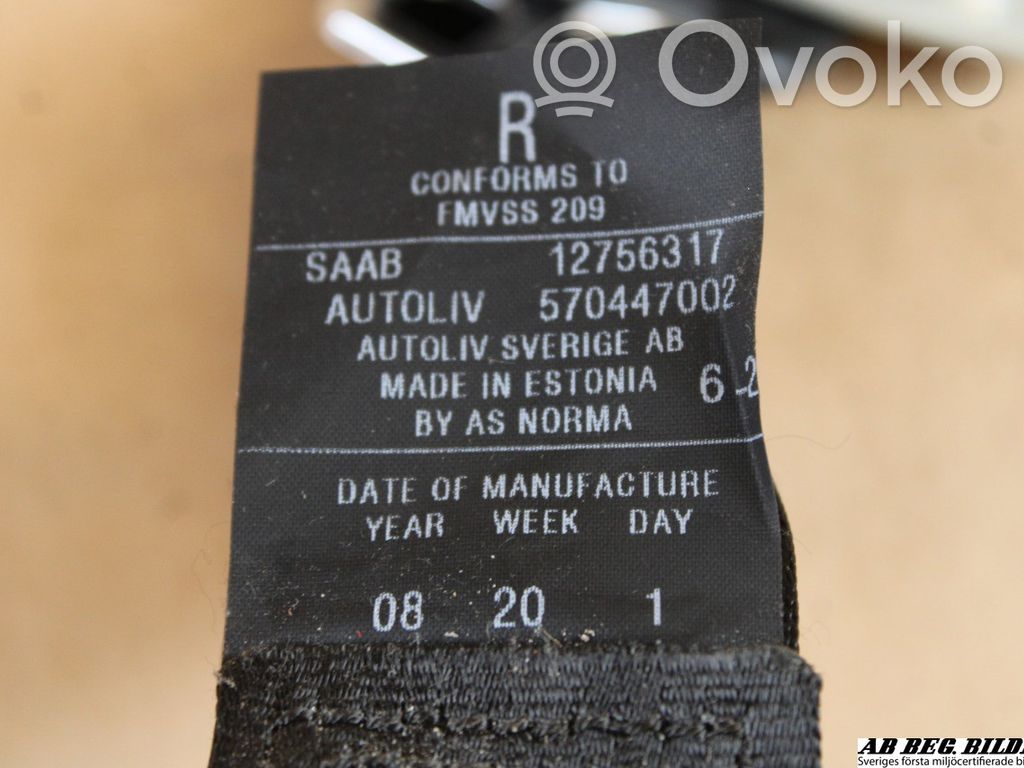 Saab 9-5 Saugos diržas galinis