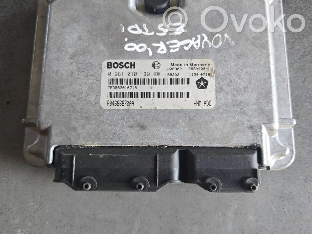 Engine control unit/module   P04686870AA,28SA4004,0281010139
