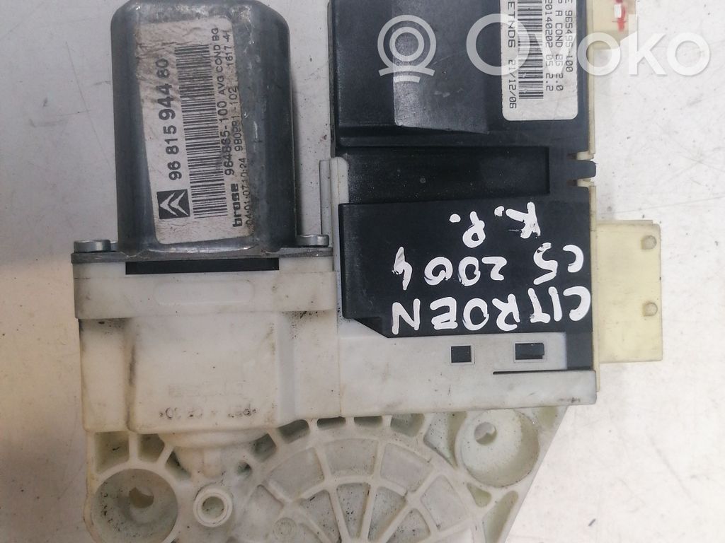 Citroen C5 Front door window regulator motor 