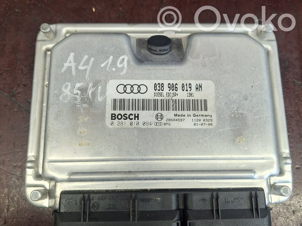 Engine control unit/module   038906019AN,28SA4597,0281010094