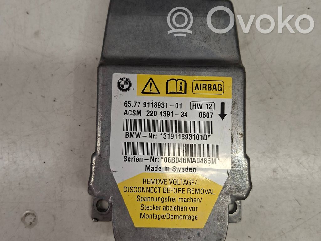 Module de contrôle airbag   9118931,220439134,31911893101D
