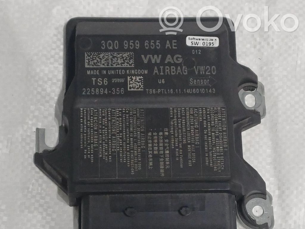 Volkswagen PASSAT B8 Airbag control unit/module 