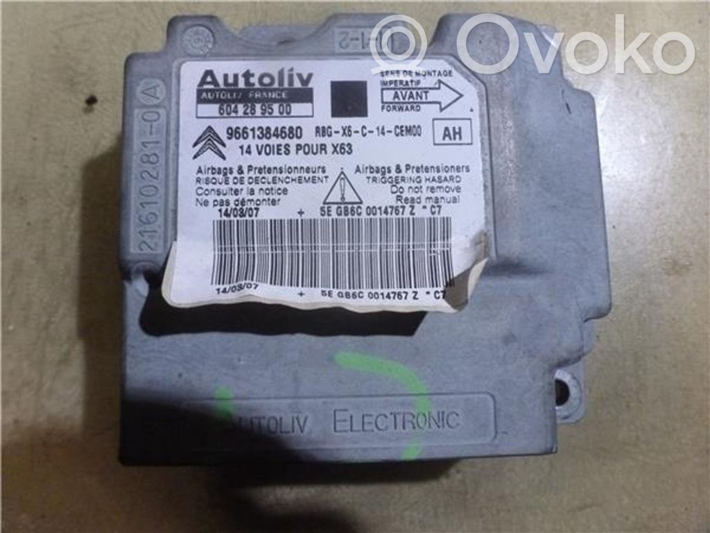 Airbag control unit/module   604289500,9661384680