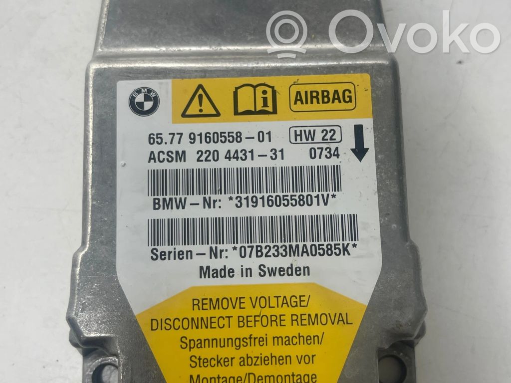 Airbag control unit/module   31916055801V,220443131,9160558,07B233MA0585K