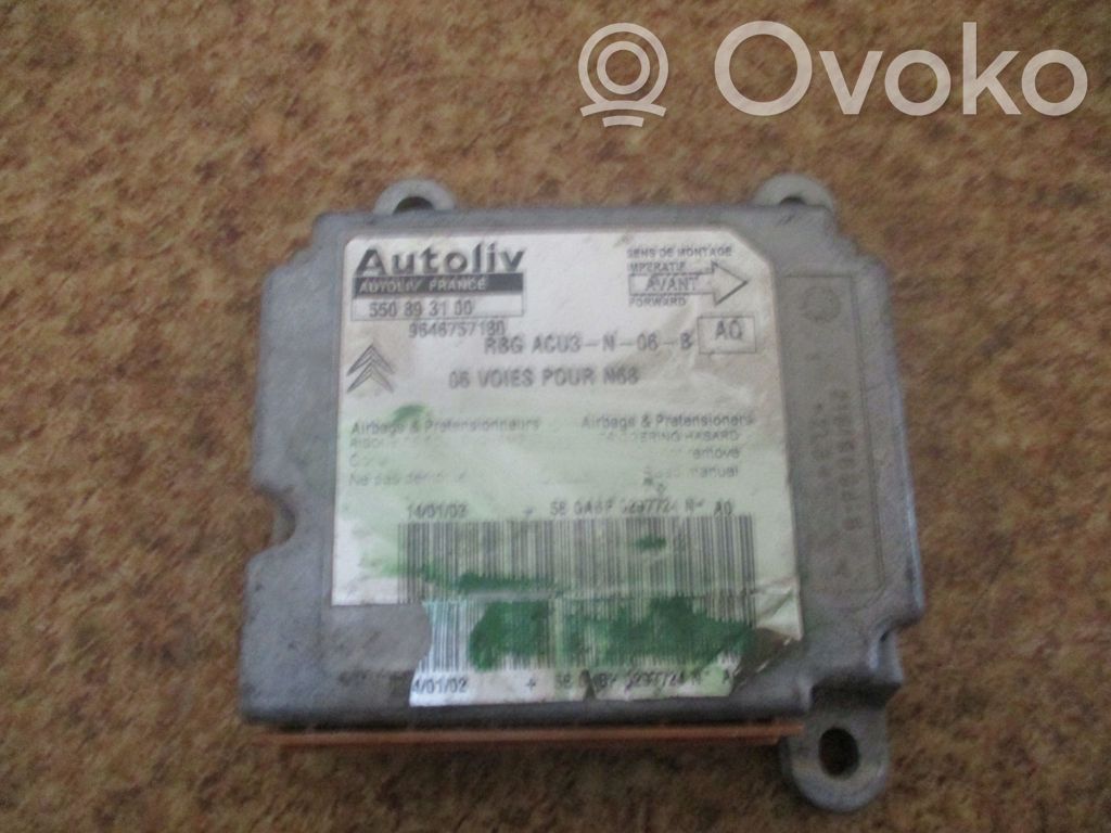 Unidad de control/módulo del Airbag   9646757180