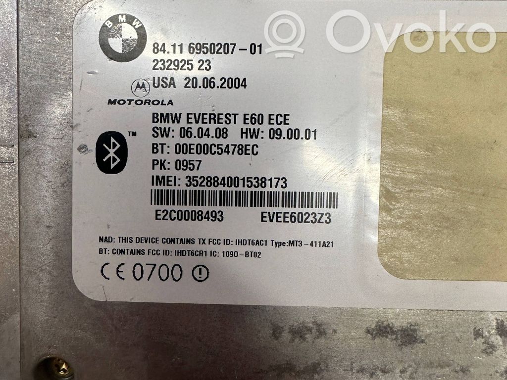 BMW 5 E60 E61 Module unité de contrôle Bluetooth 