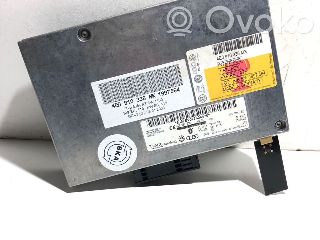 Bluetooth Modul Steuergerät   4E0862335,1997564