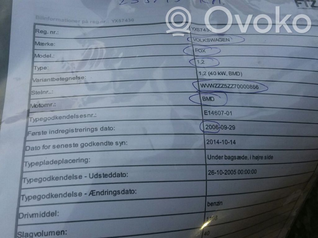 Volkswagen Fox Manualna 5-biegowa skrzynia biegów 