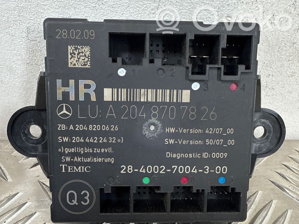 Mercedes-Benz C W204 Sterownik / Moduł drzwi 