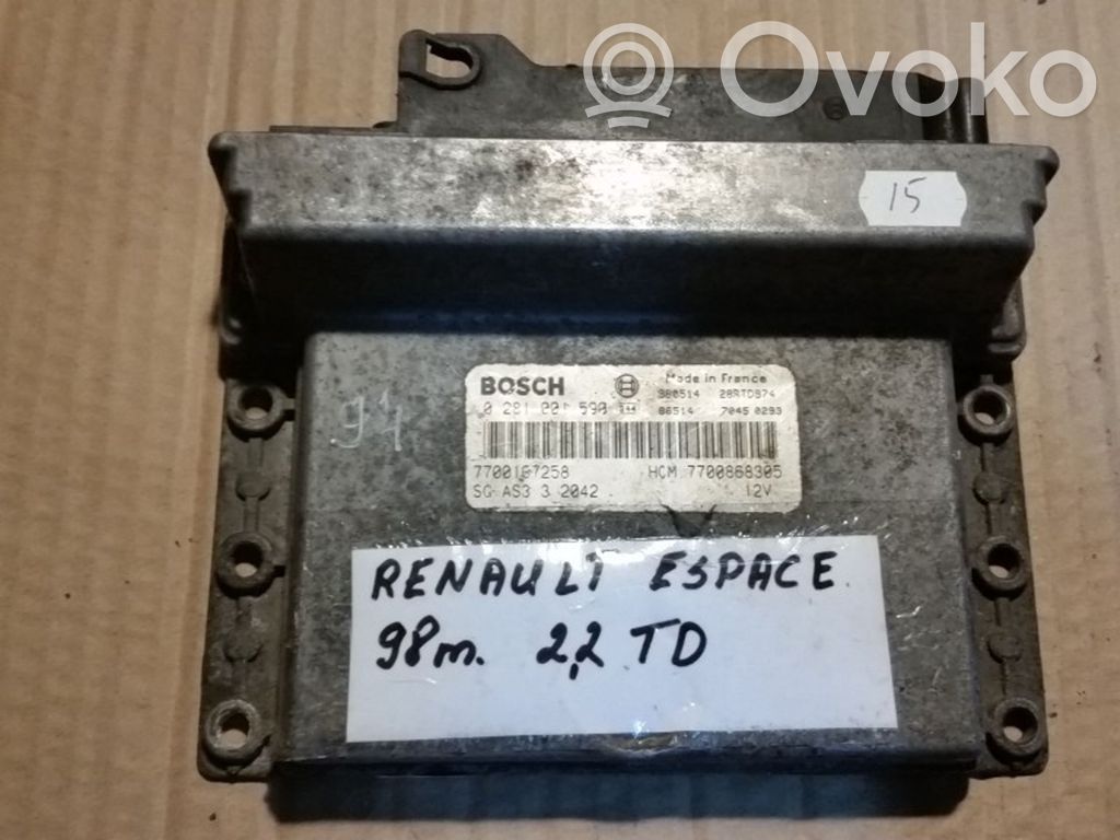 Engine control unit/module   0281001590,HOM7700868305,28RTD974,7700107258