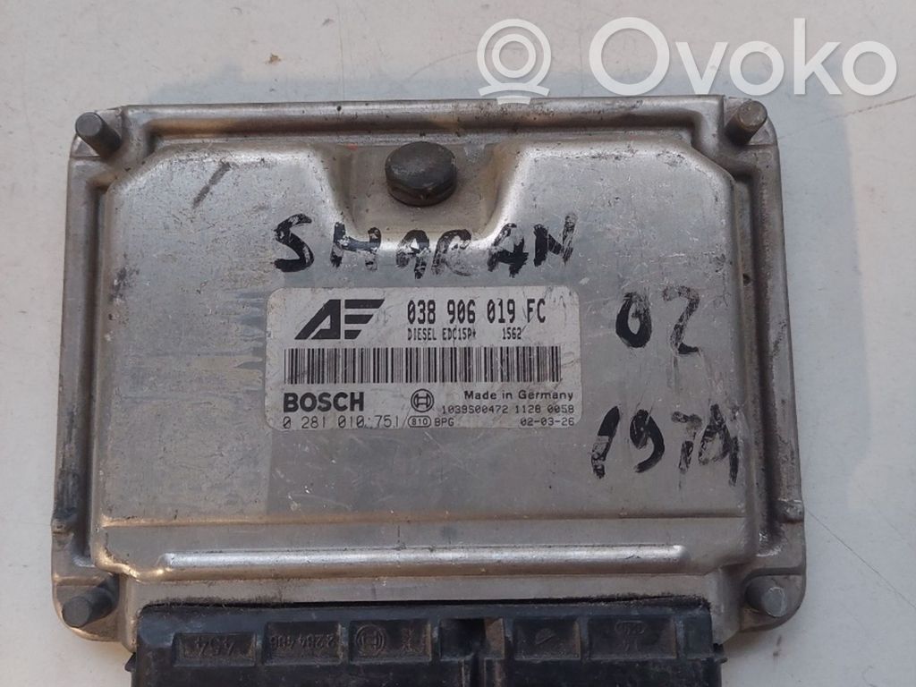 Engine control unit/module ECU   038906019FC