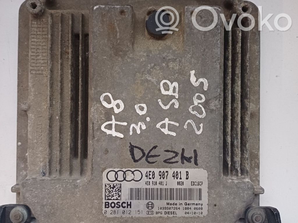 Audi A8 S8 D3 4E Galios (ECU) modulis 