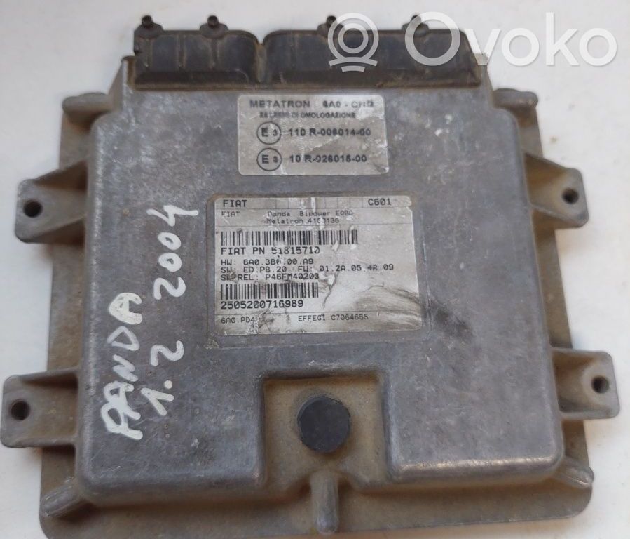 Fiat Panda II Moottorin ohjainlaite/moduuli (käytetyt) 