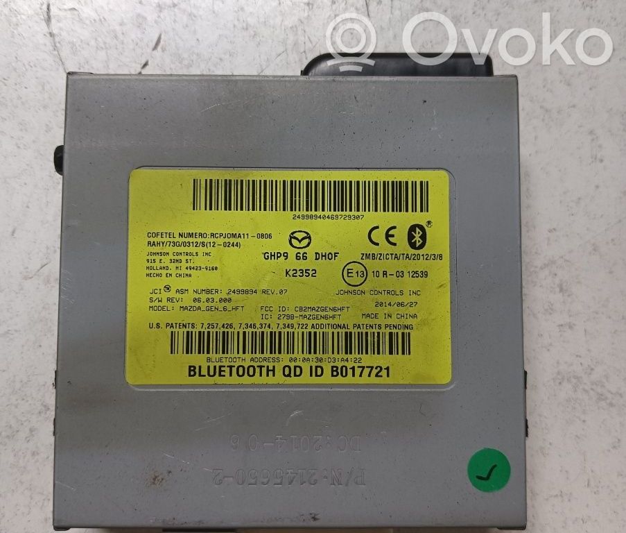 Mazda 6 Bluetooth control unit module 