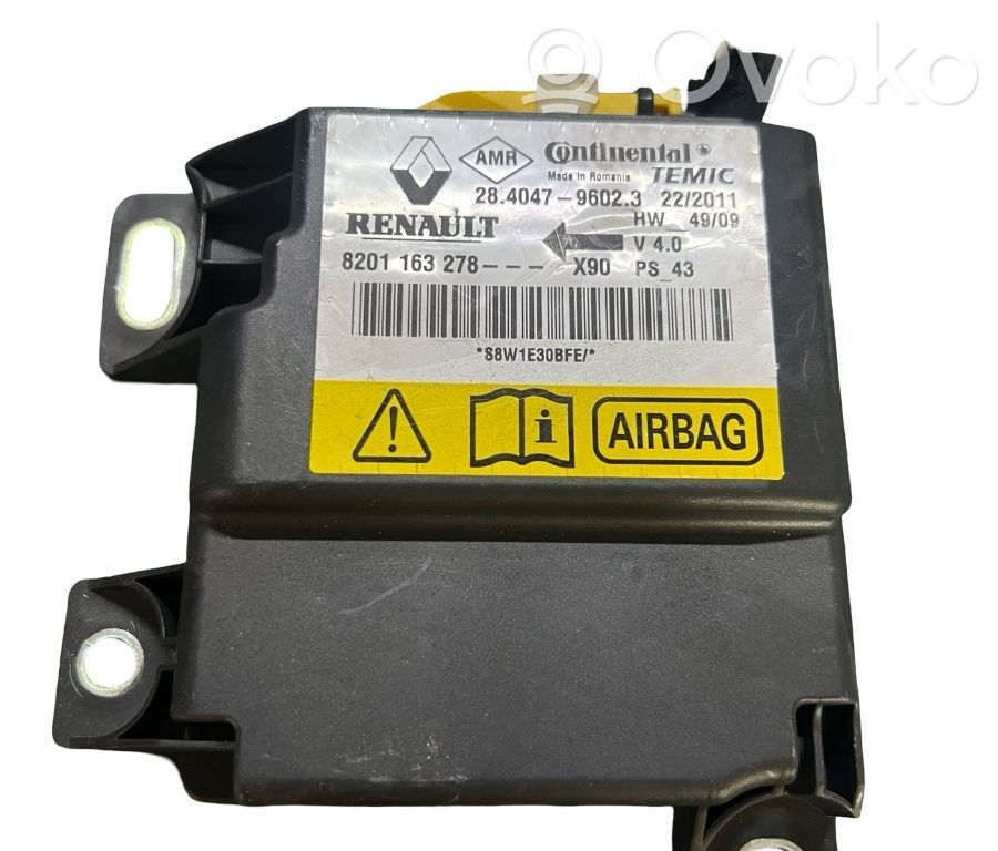 Unidad de control/módulo del Airbag   8201163278