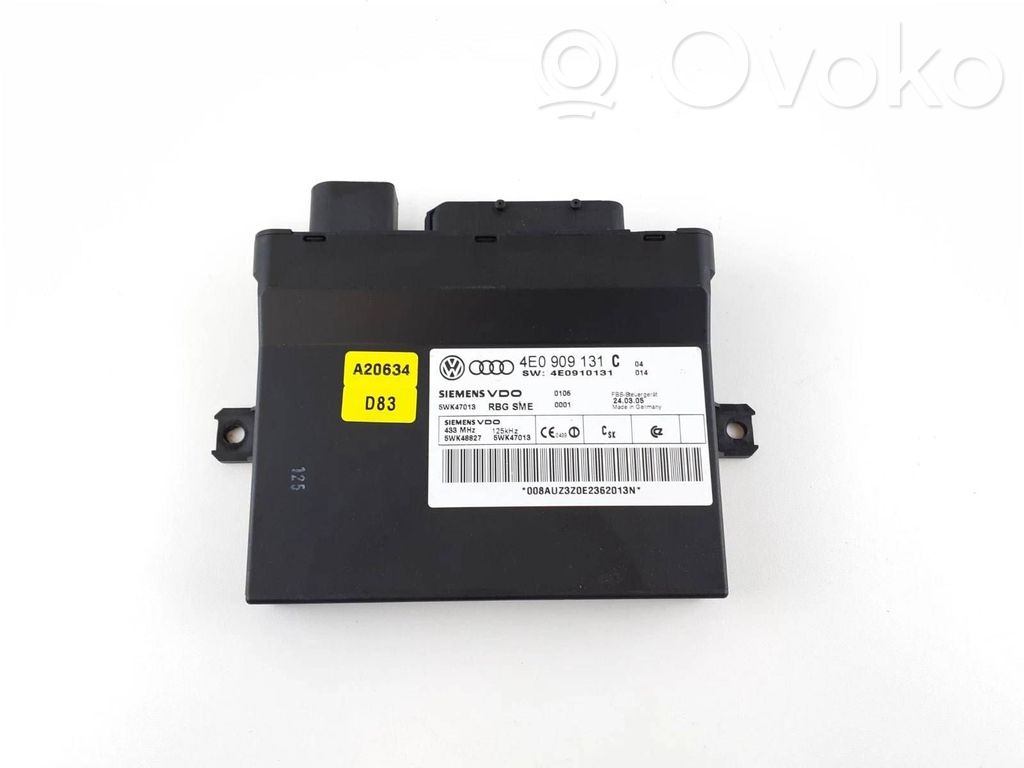 Audi A8 S8 D3 4E Keyless (KESSY) go control unit/module 