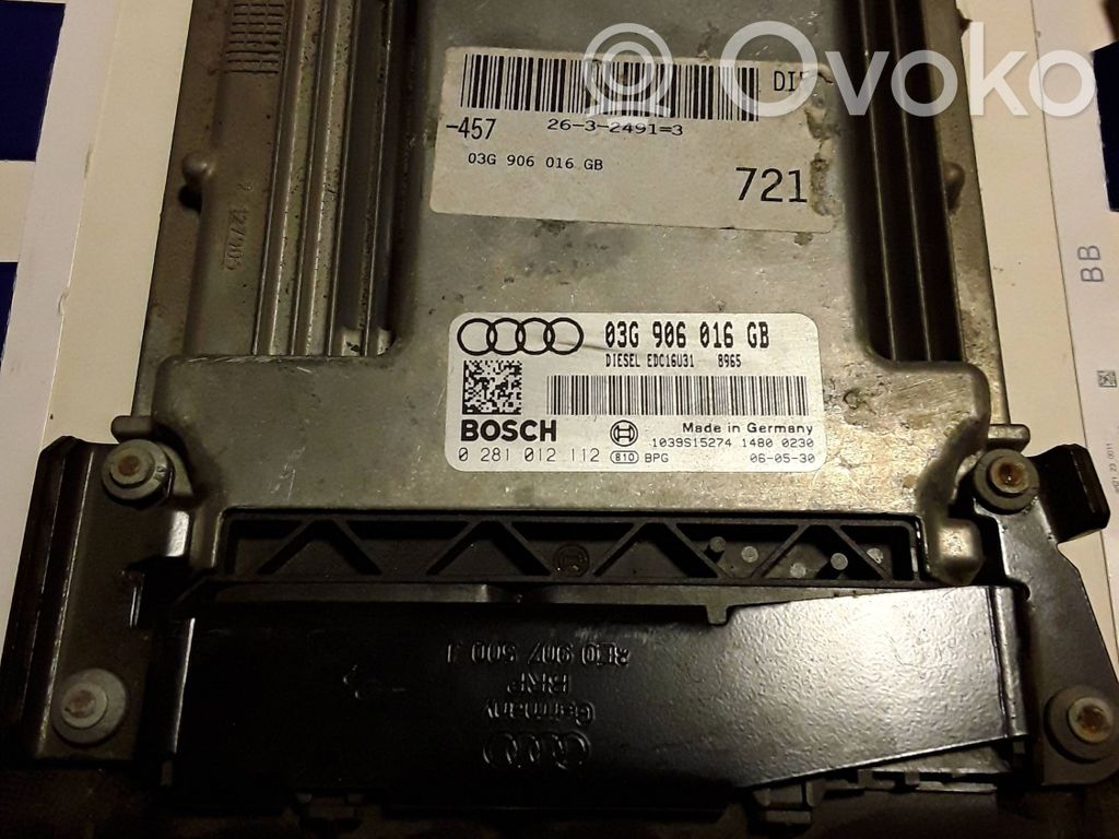 Engine control unit/module   03G906016GB,1039S15274,0281012112