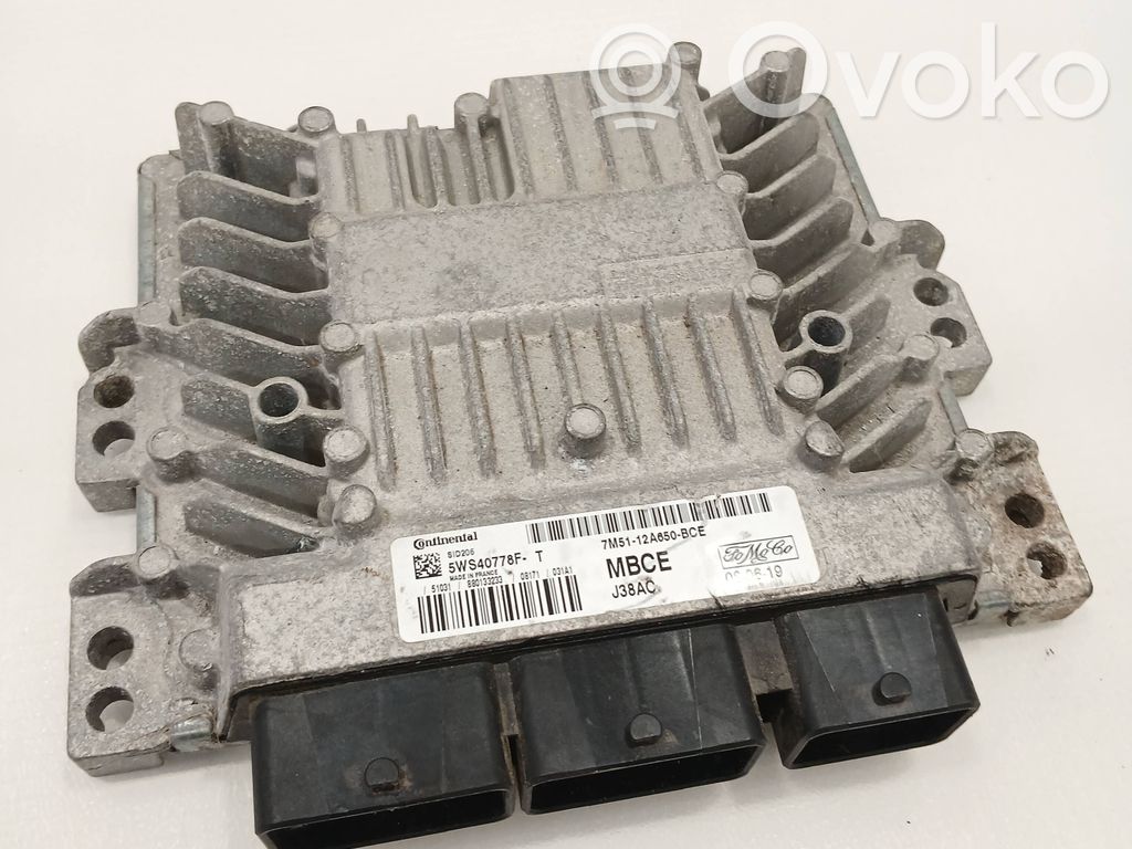 Engine control unit/module   7M5112A650BCE,5WS40778FT