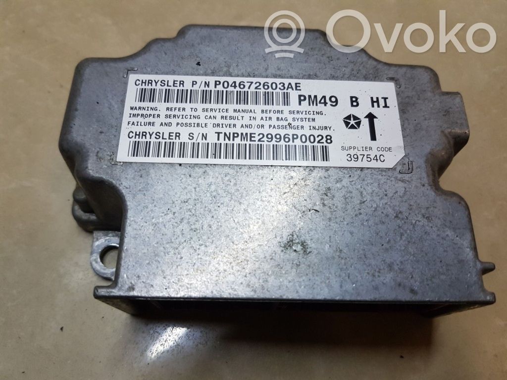 Unidad de control/módulo del Airbag   P04672603AE