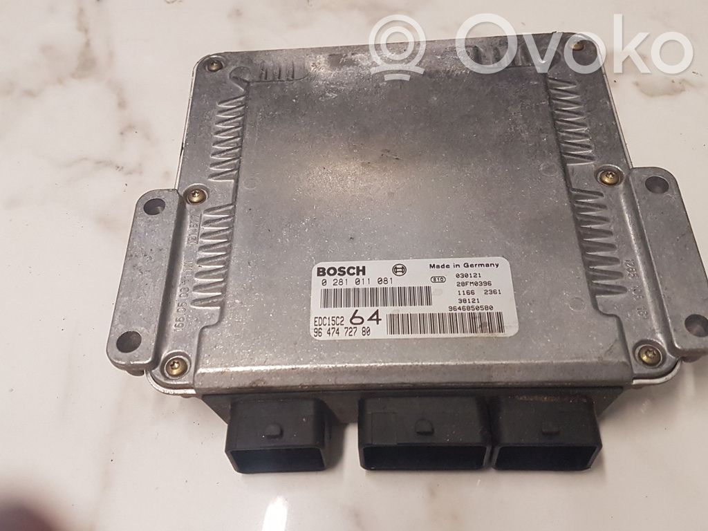 Engine control unit/module   0281011081,9647472780,030121,82887851,EDC15