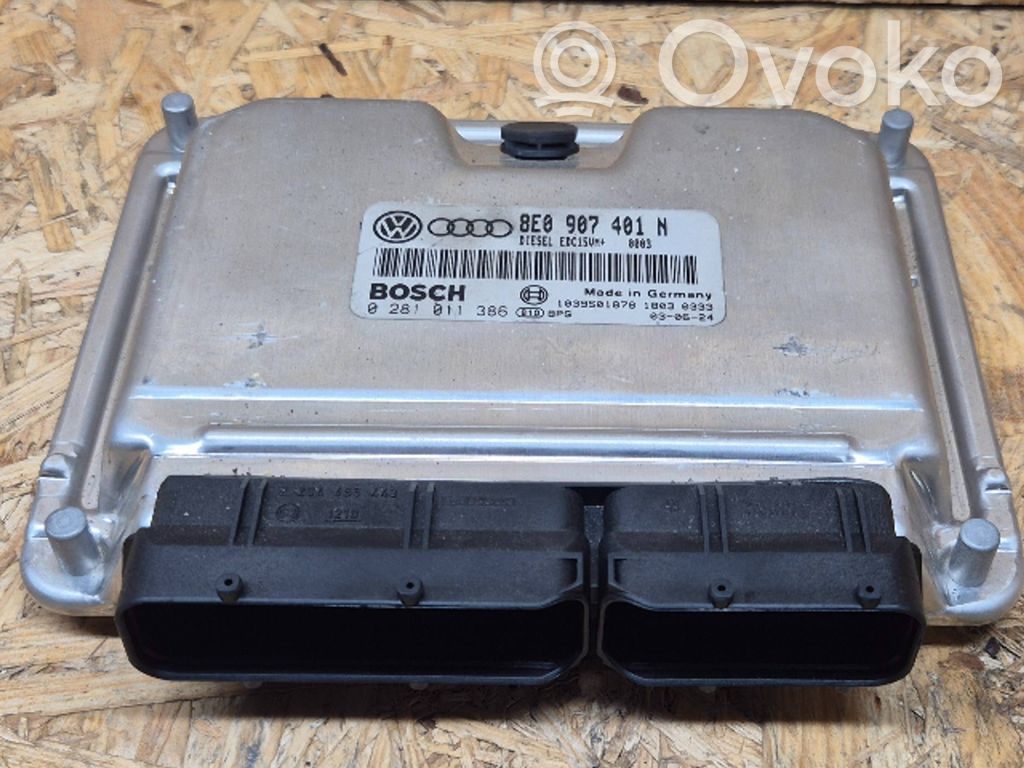 Engine control unit/module   8E0907401N,0281011386