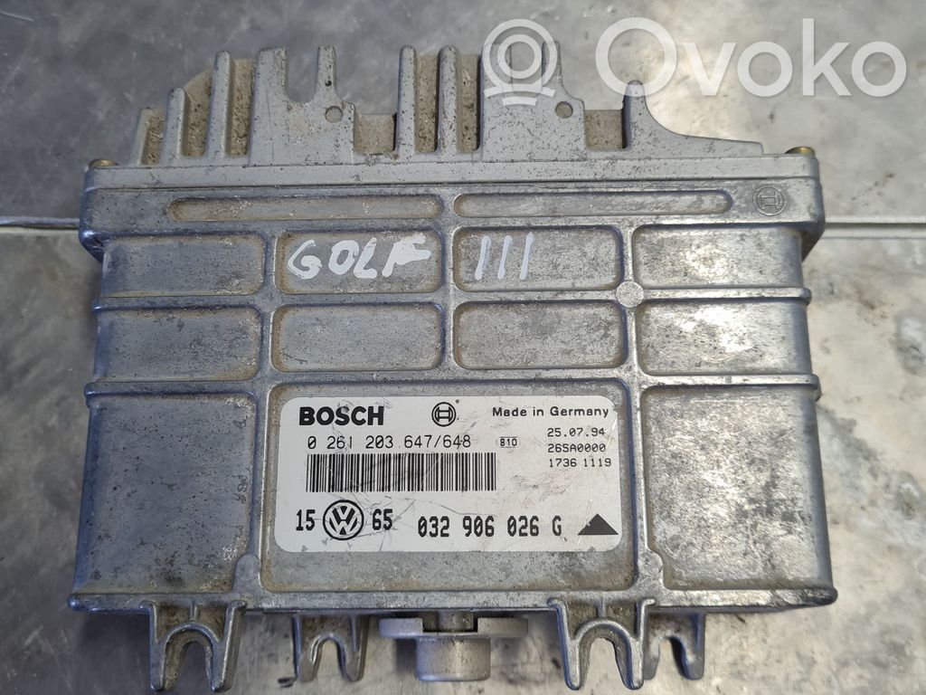 Engine control unit/module   0261203647,0261203648,032906026G
