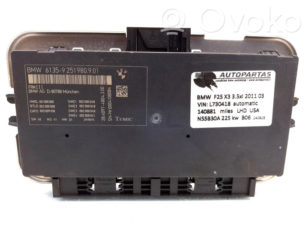 BMW X3 F25 Module d'éclairage LCM 
