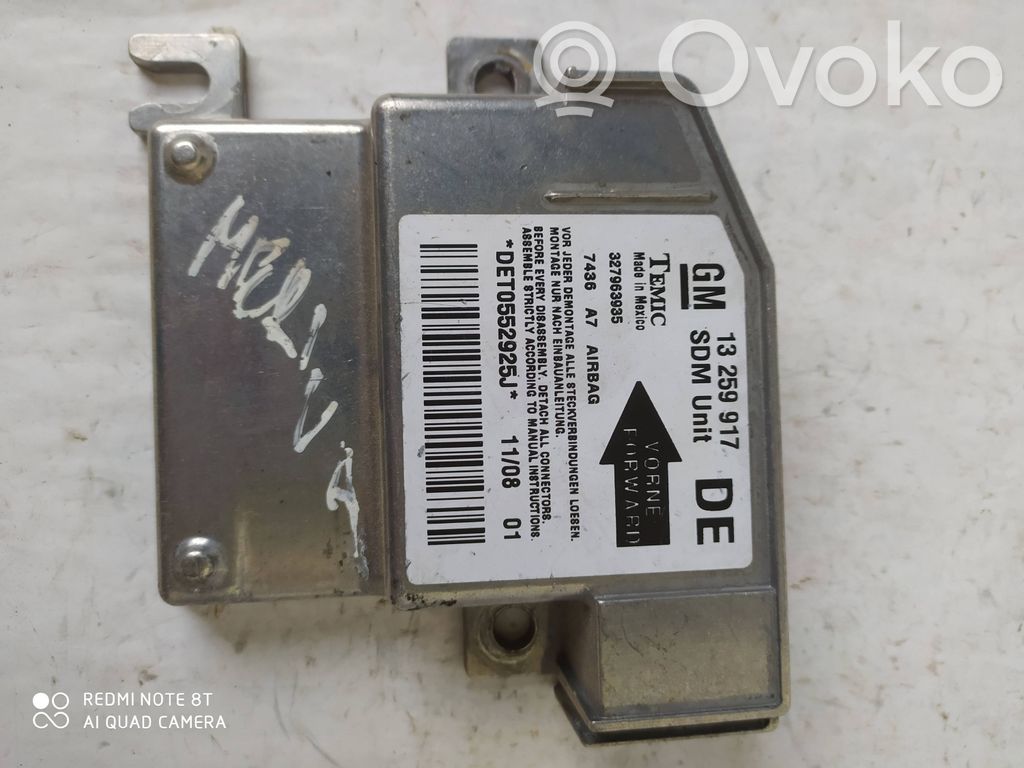 Unidad de control/módulo del Airbag   13259917