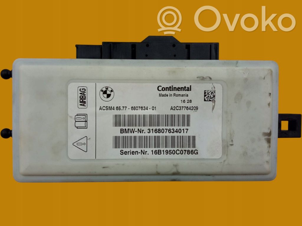 BMW 5 F10 F11 Unitate/modul de comandă airbaguri 