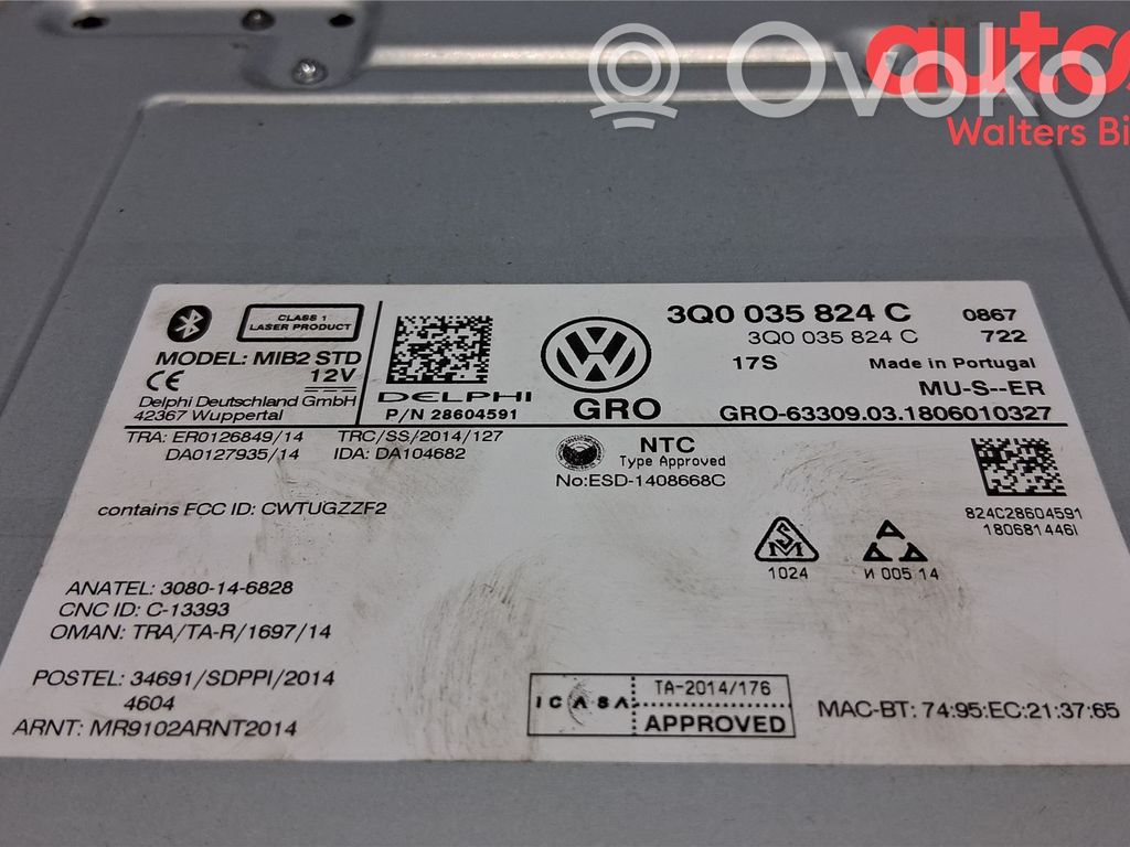 Volkswagen Golf VII Unitate principală radio/CD/DVD/GPS