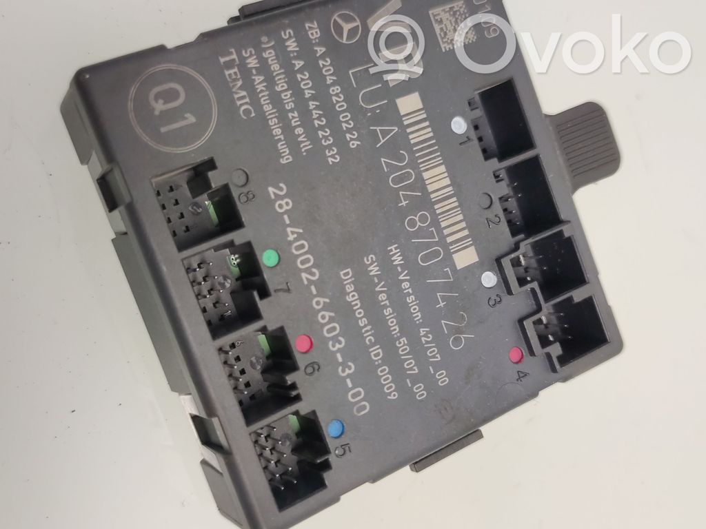 Mercedes-Benz C W204 Centralina/modulo portiere 