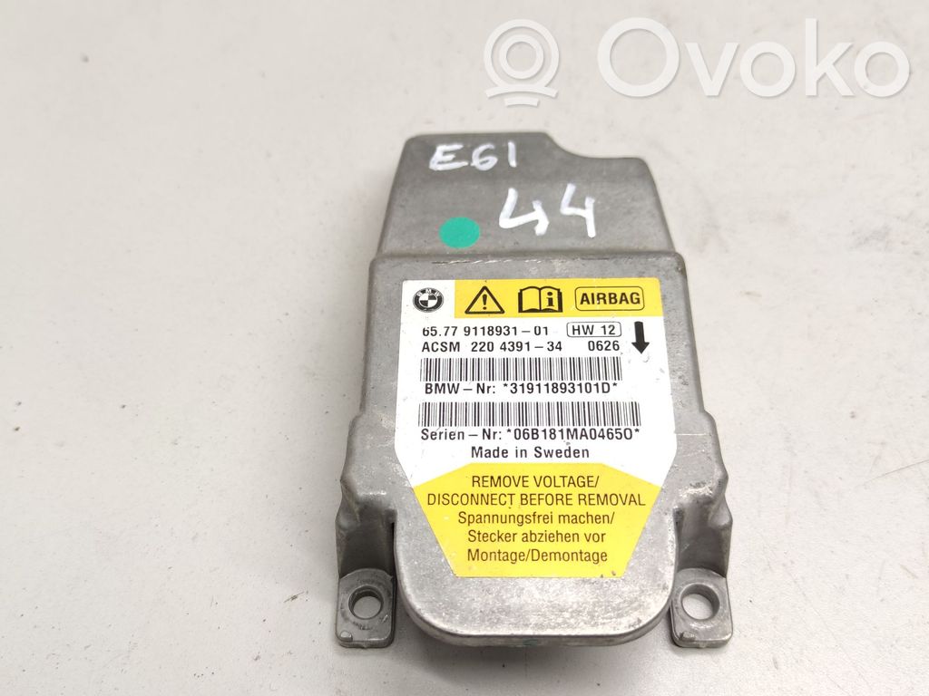 BMW 5 E60 E61 Unidad de control/módulo del Airbag 