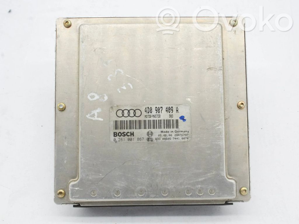 Unidad de control/módulo del motor   4D0907409A,0281001867