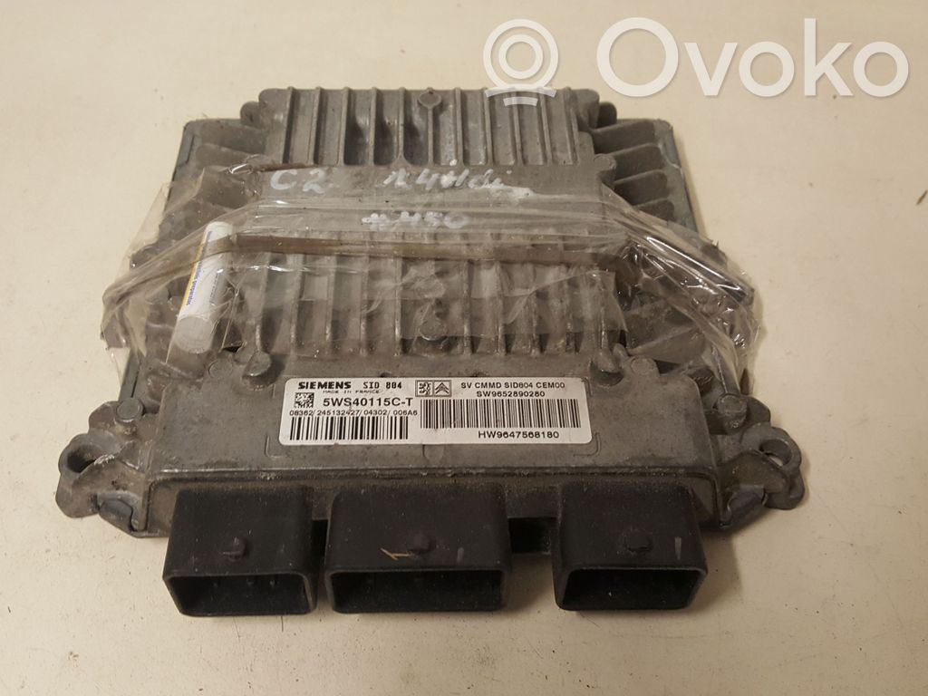 Unidad de control/módulo del motor   9647568180,9652890280,5WS40115CT,SID804