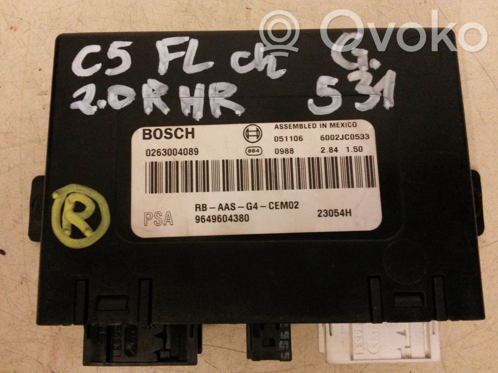 Parking PDC control unit/module   9649604380,0263004089,23054H