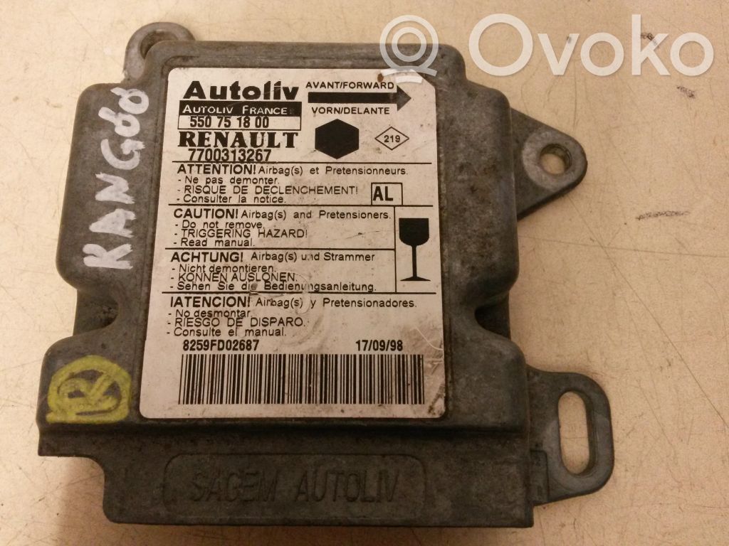 Renault Kangoo I Airbag control unit/module 