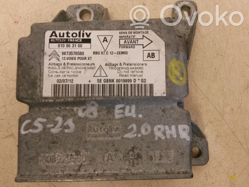 Airbag control unit/module   9673576580,610963100