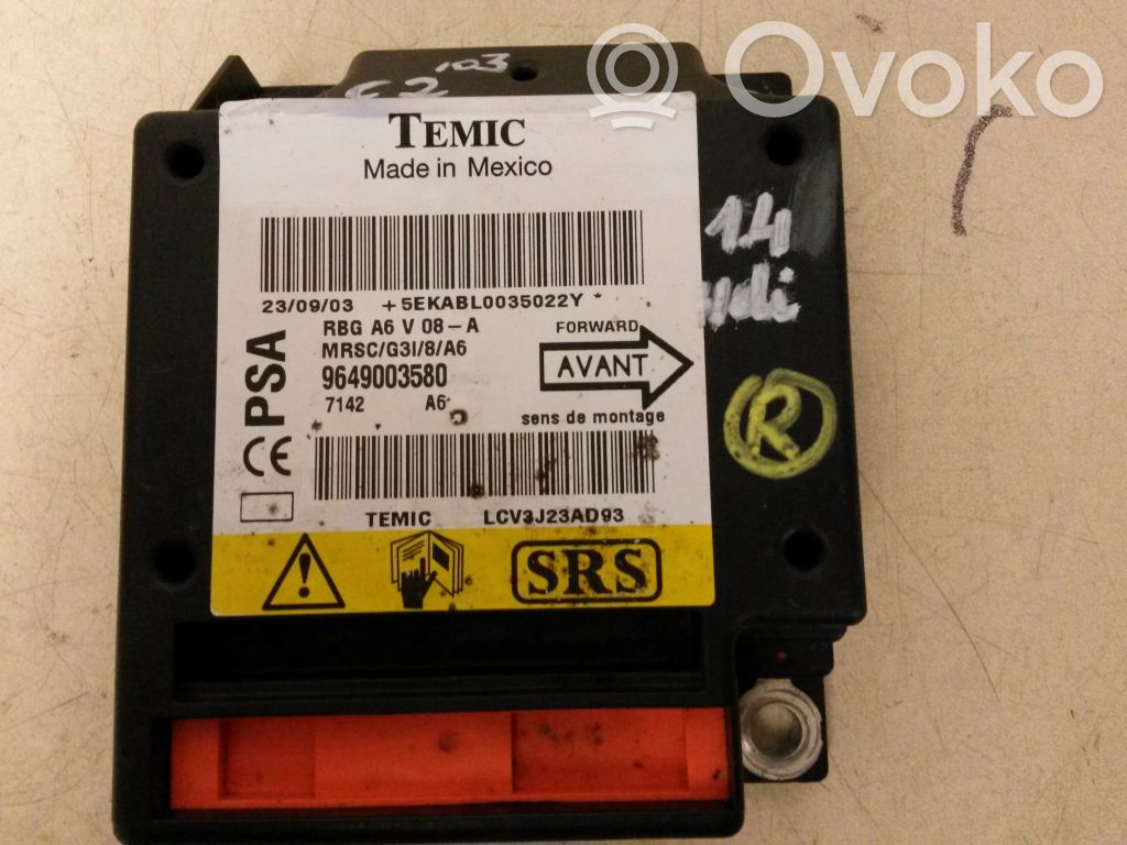 Airbag control unit/module   9649003580