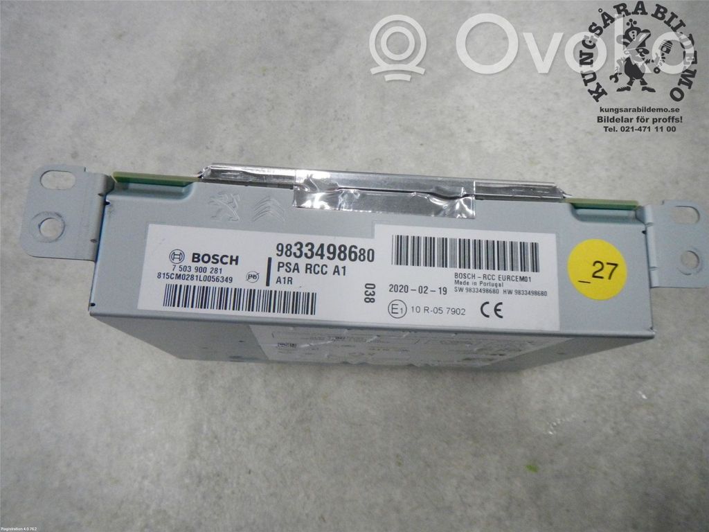 Peugeot 308 Unitate principală radio/CD/DVD/GPS 