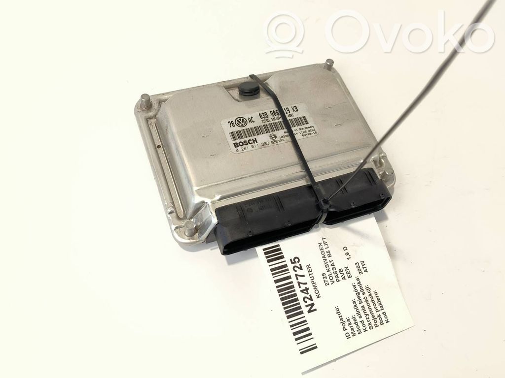 Volkswagen PASSAT B5.5 Engine ECU kit and lock set 