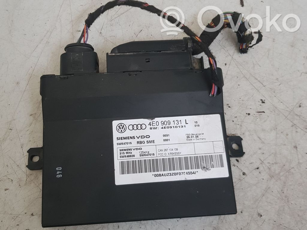 Audi A8 S8 D3 4E Keyless (KESSY) go control unit/module 