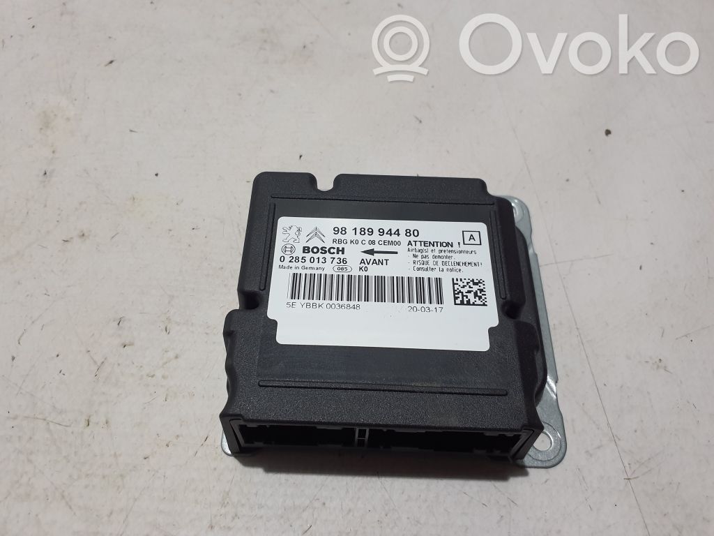 Toyota Proace Airbag control unit/module 